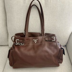 Prada Dark Brown Leather Tote